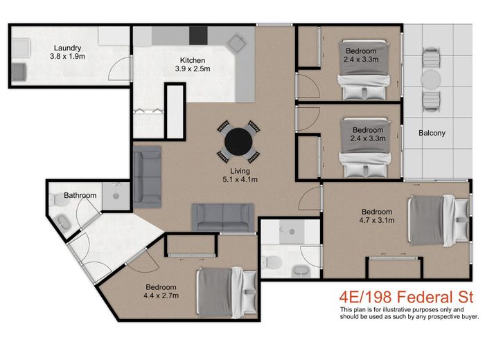  at 4E/198 Federal Street, Auckland Central, Auckland
