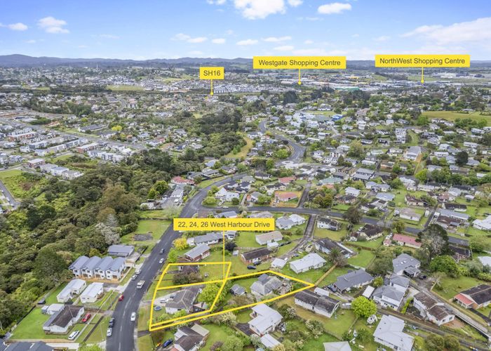  at 22 , 24 & 26 West Harbour Drive, West Harbour, Waitakere City, Auckland