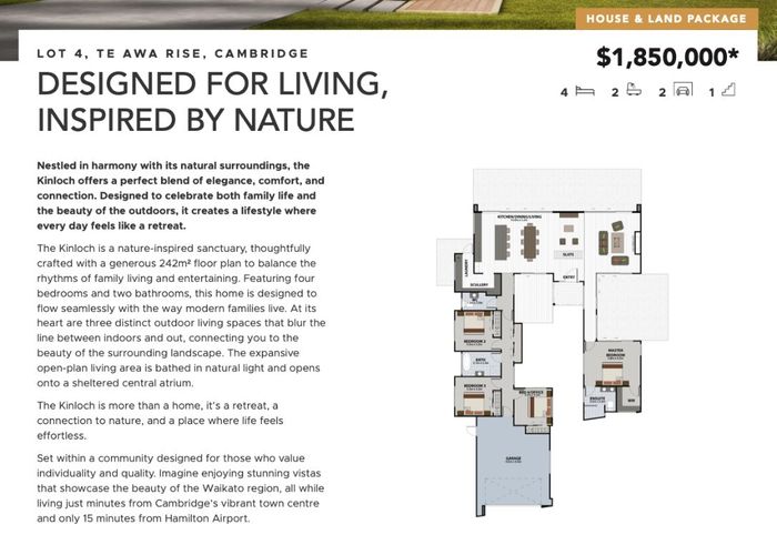  at Lot 4, Te Awa Rise, Cambridge, Waipa, Waikato