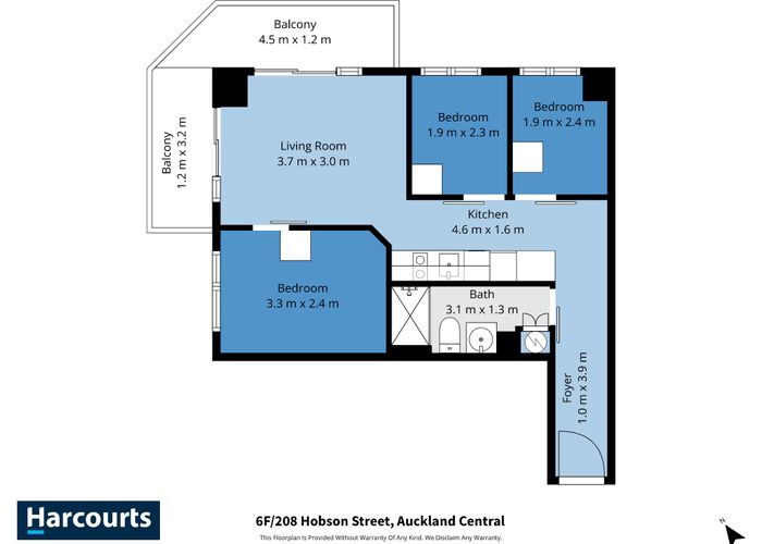  at 6F/208 Hobson Street, City Centre, Auckland City, Auckland