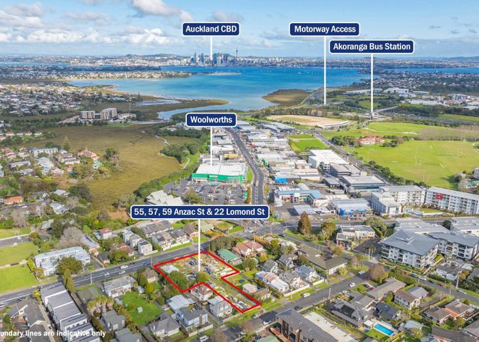  at 55,57,59 Anzac street & 22 Lomond Street, Takapuna, North Shore City, Auckland