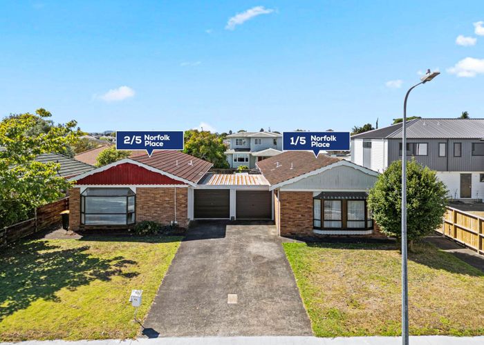  at 1 and 2 / 5 Norfolk Place, Papatoetoe, Manukau City, Auckland