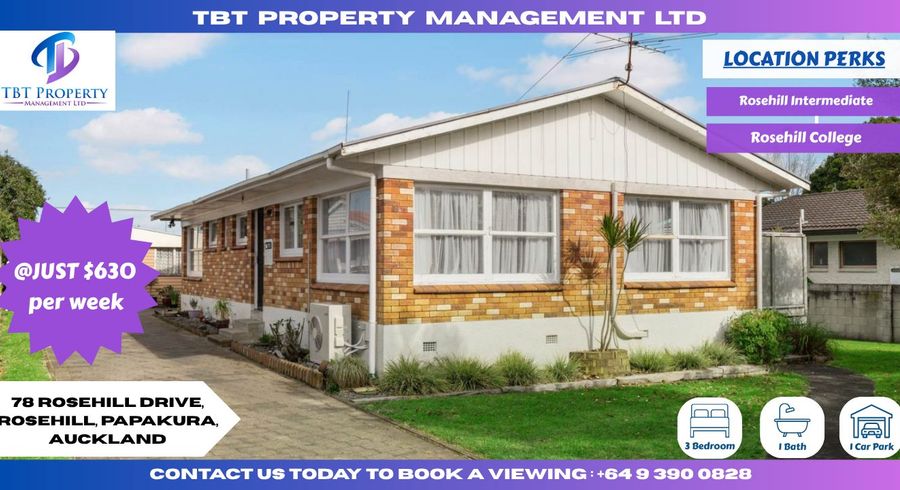  at 78 Rosehill Drive, Rosehill, Papakura, Auckland