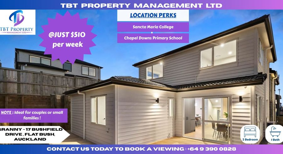  at 17 Bushfield Drive ( Granny ), Flat Bush, Manukau City, Auckland