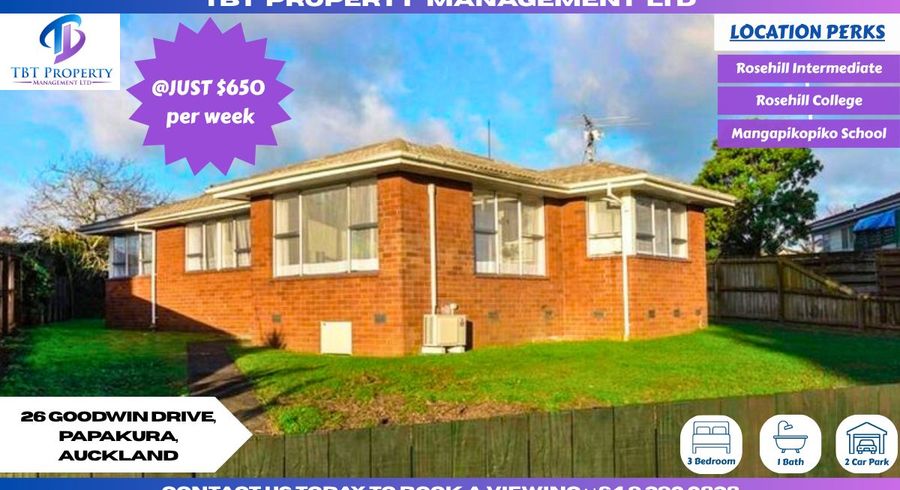  at 26 Goodwin Drive, Papakura, Papakura, Auckland