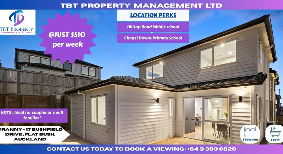  at 17 Bushfield Drive ( Granny ), Flat Bush, Manukau City, Auckland