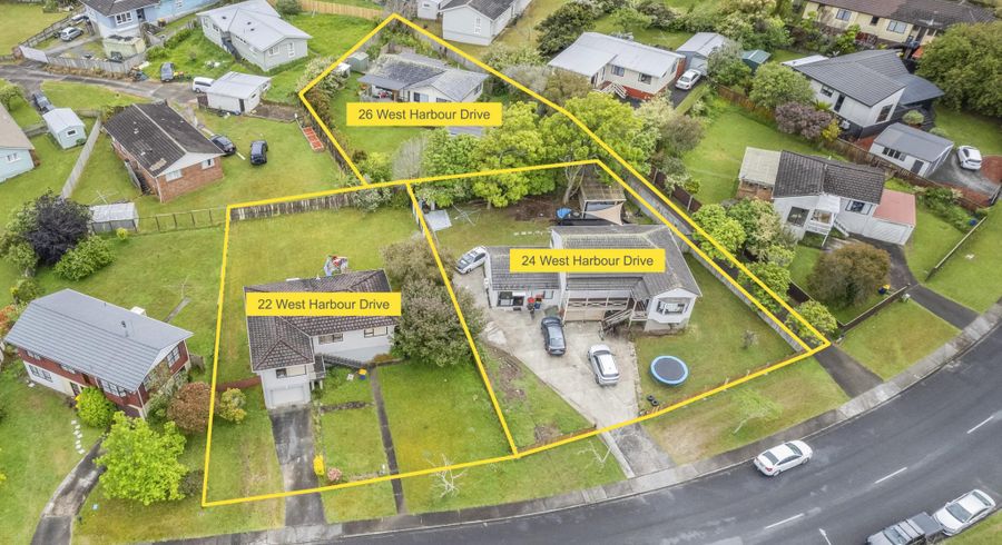  at 22 , 24 & 26 West Harbour Drive, West Harbour, Waitakere City, Auckland