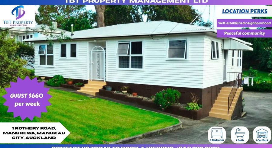  at 1 Rothery road, Manurewa, Manukau City, Auckland