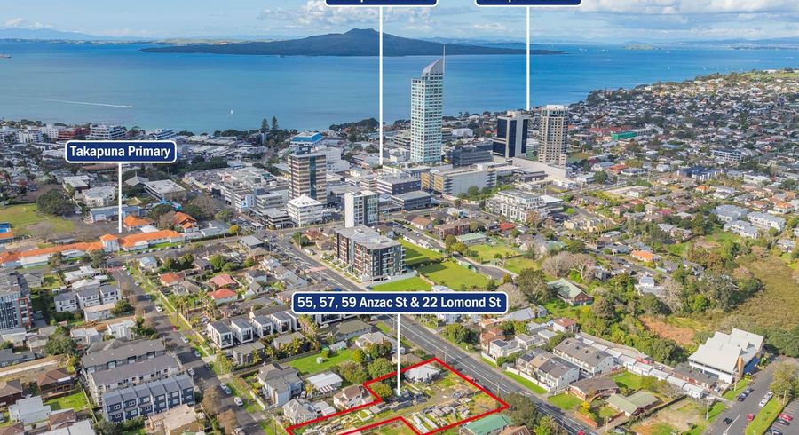  at 55,57,59 Anzac street & 22 Lomond Street, Takapuna, North Shore City, Auckland