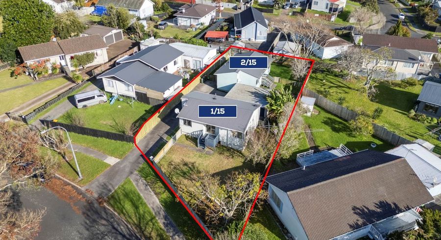  at 1 & 2/15 Stoll Place, Manurewa, Manukau City, Auckland