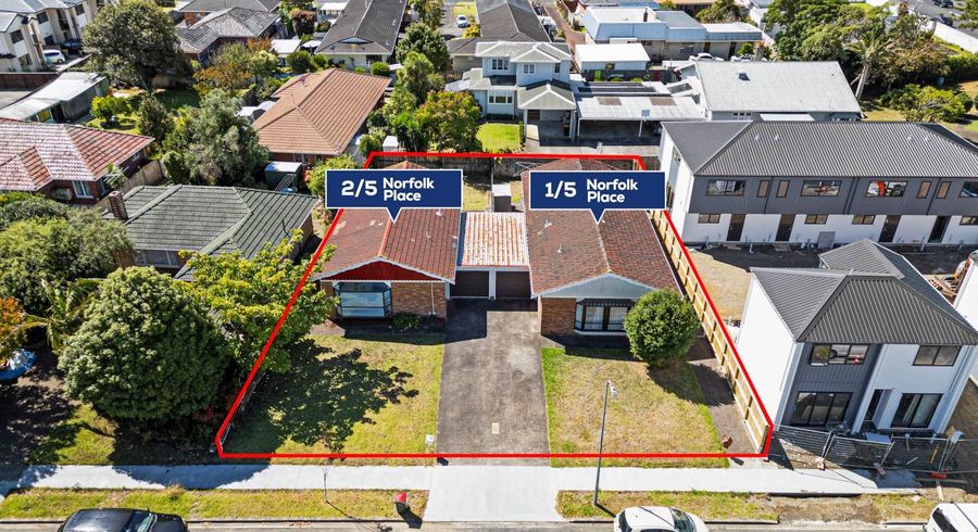  at 1 and 2 / 5 Norfolk Place, Papatoetoe, Manukau City, Auckland